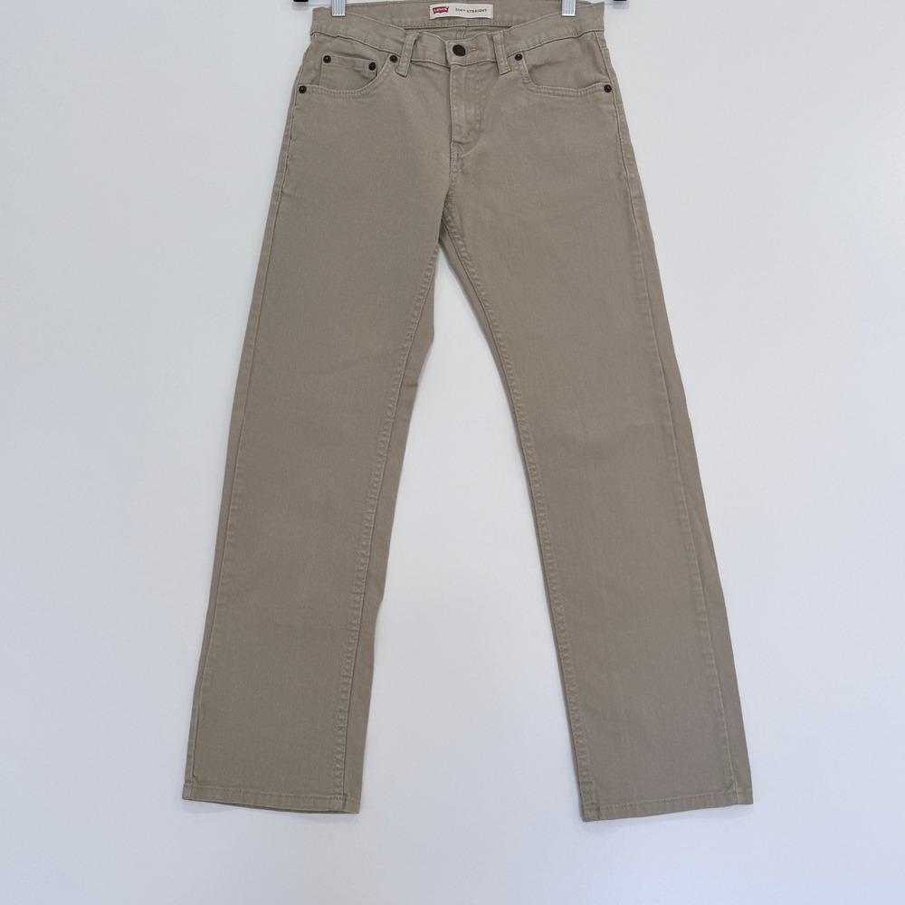 Levi's 514 Straight Pants Boys 16  Beige Tan Twill Denim Jeans